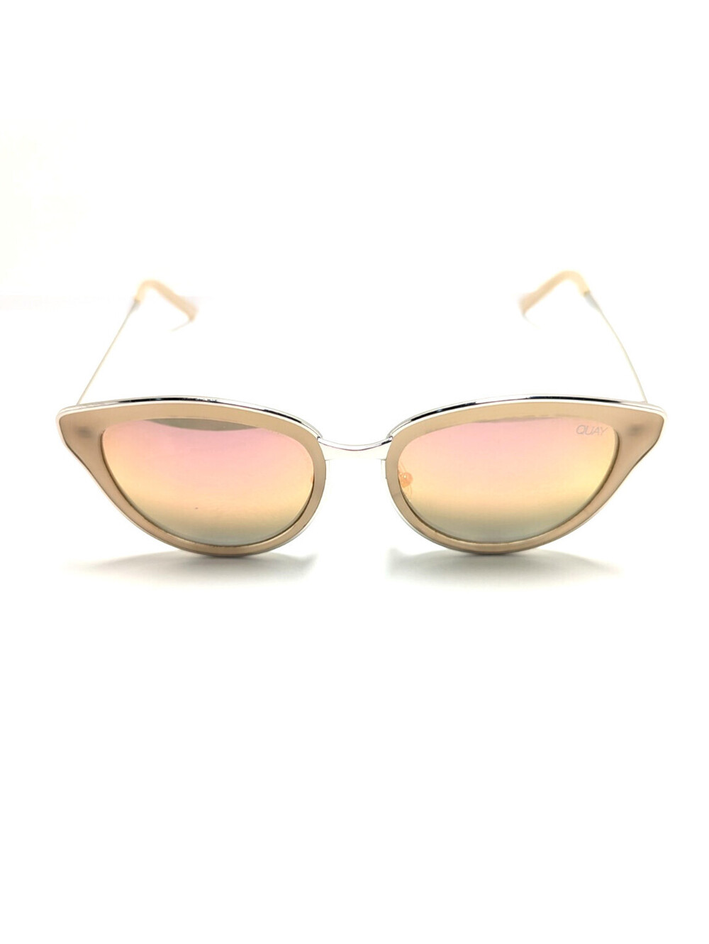 Quay Every Little Thing Pink Mirror Silver Cat Eye Women's Fashion Sunglasses